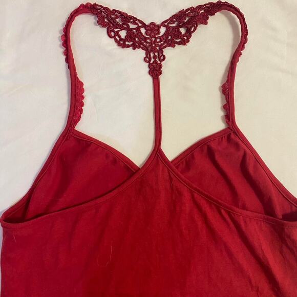 Red Cami tank top with Lace sz large - Picture 1 of 7